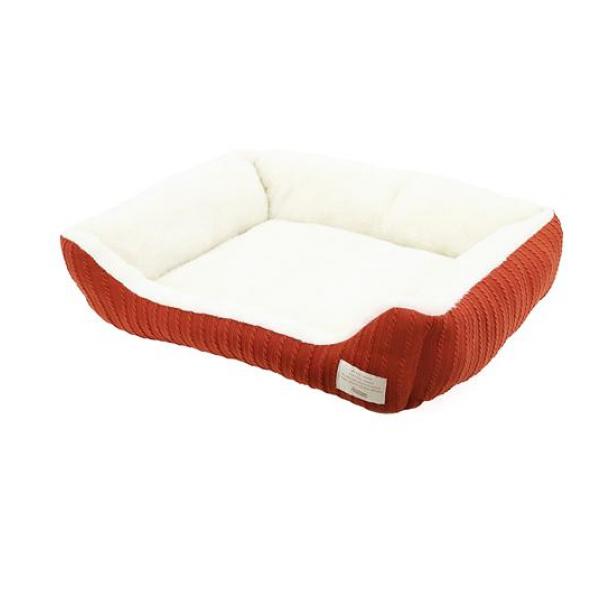 ペットプロ Homey ニットリバーシブル スクエアベッド M オレンジ 1個入