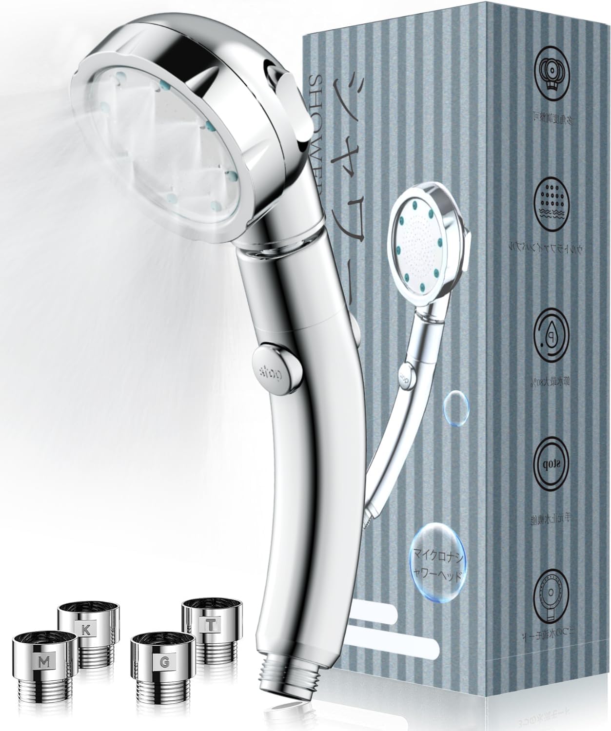 シャワーヘッド 節水 高水圧 浄水 マイクロナノバブル 止水ボタン 水流調整 角度調整 増圧用シャワーヘッド 低水圧 手元ストップ 水漏れ防止 高洗浄力 極細水流 3階段モード 汚れ除去 取付簡単 M 12,815円