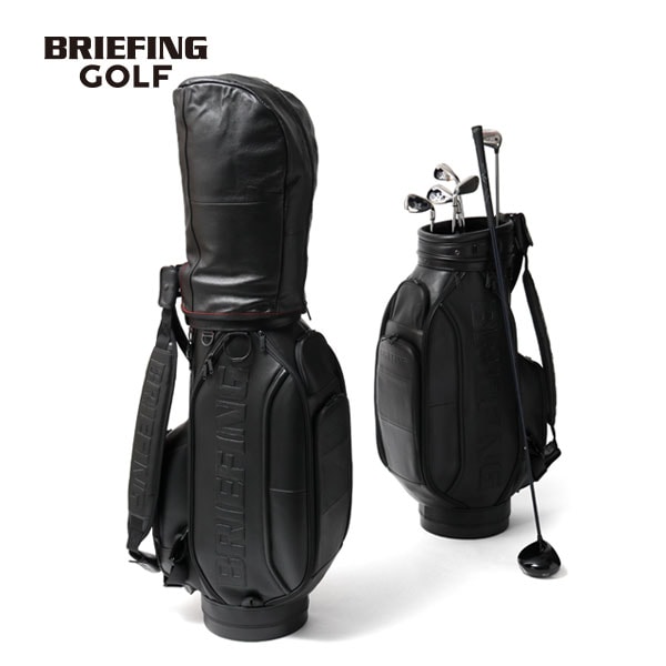日本正規品 キャディバッグ LEATHER SERIES CR-11 ゴルフ 9.5型 6分割 47インチ ショルダー フード付き 本革 防水 BRG221D07