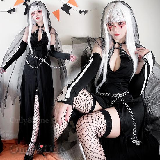 コスプレ デビル セクシー ハロウィン 悪魔 コスチューム スリットロング