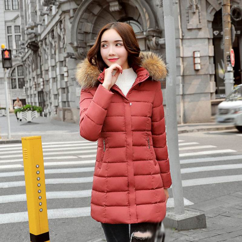 ダウンジャケット ロング ダウンコート レディース ファスナー 冬 防寒着 暖かい ロング丈 ハーフ丈 アウター 無地 女性用 中綿 冬服 防寒服 ファー フード付き おしゃれ コート 通勤 通学 大