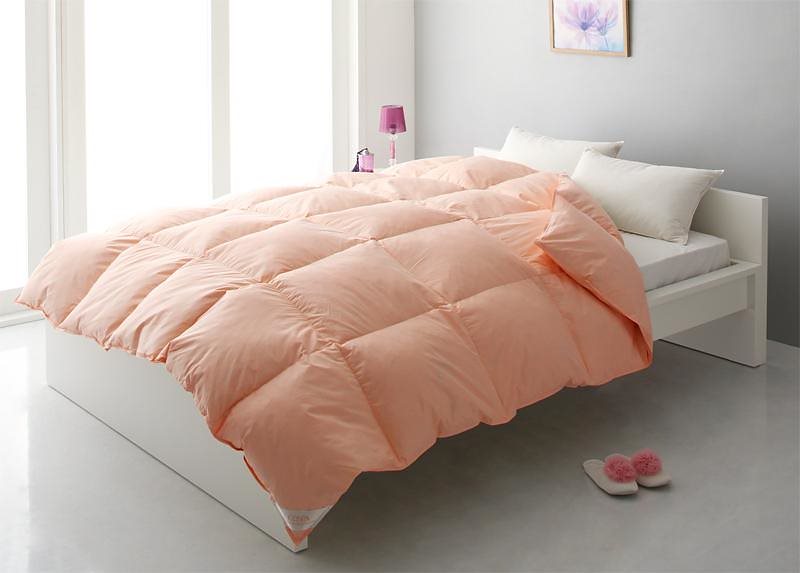 新20色羽根掛け布団 ダブル コーラルピンク