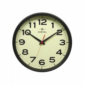 さんてる クォーツ 日本製 シンプル掛け時計 ライトブラック QL699_DBK