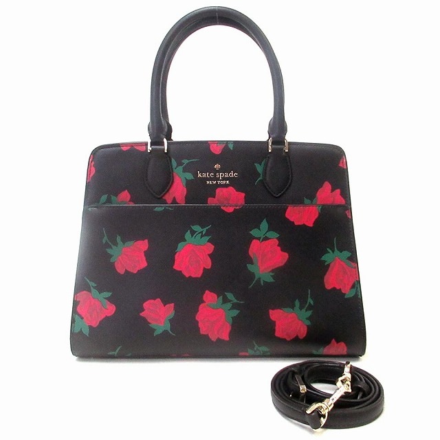 訳アリKate spade ケイトスペード アウトレット マディソン ローズ トス プリント ミディアム 2WAY サッチェル ショルダーバッグ KE536 001