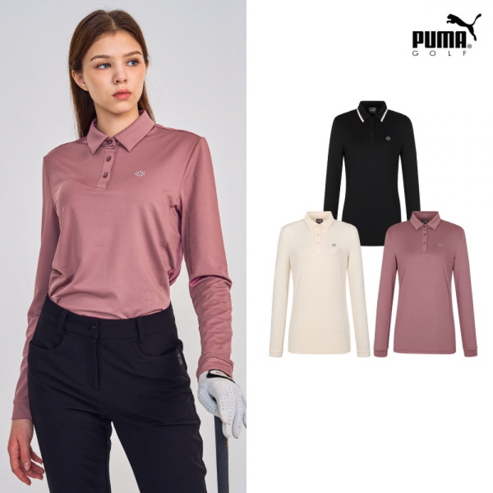 (プーマゴルフ) レディース起毛カラー T シャツ 3 カラーチョイス 1
