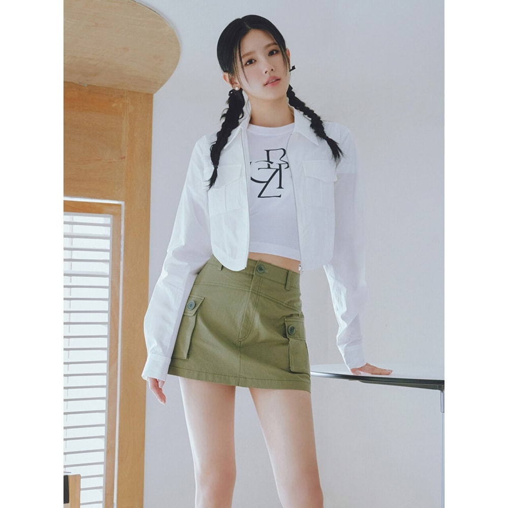 CITYBREEZEコットンカーゴミニスカートKHAKI