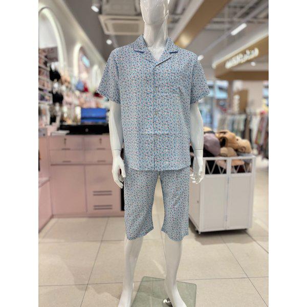 [驪州店] クールチヂミ小花柄メンズ半袖半ズボンパジャマ[VPA4534M]