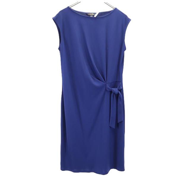 未使用 半袖 フレンチスリーブ ワンピース M 青 収納カバー付き レディース