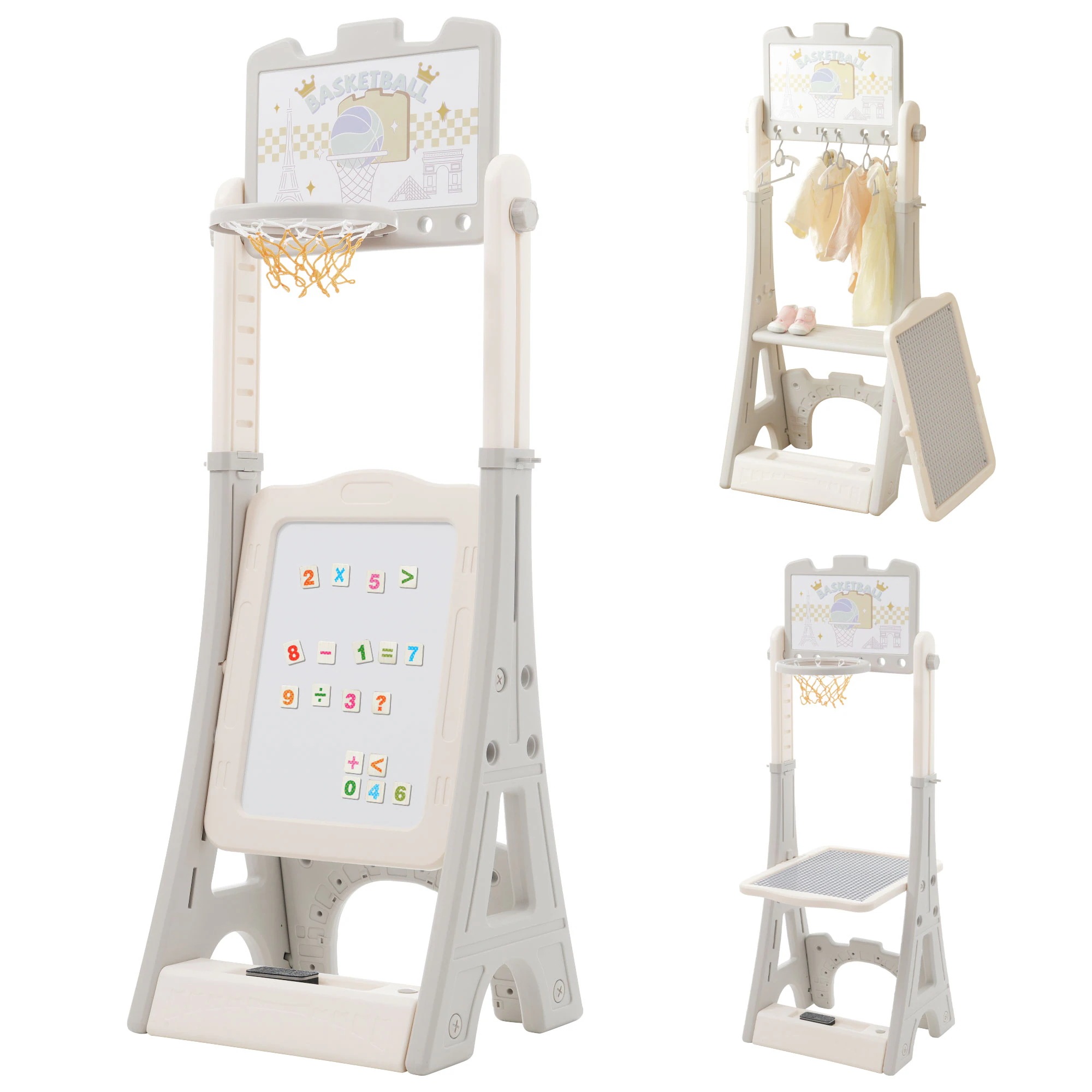 多機能お描きボード 7in1　バスケットゴール ハンガー　積み木デスク 描きボード　室内 遊具 キッズ キッズパーク 子供