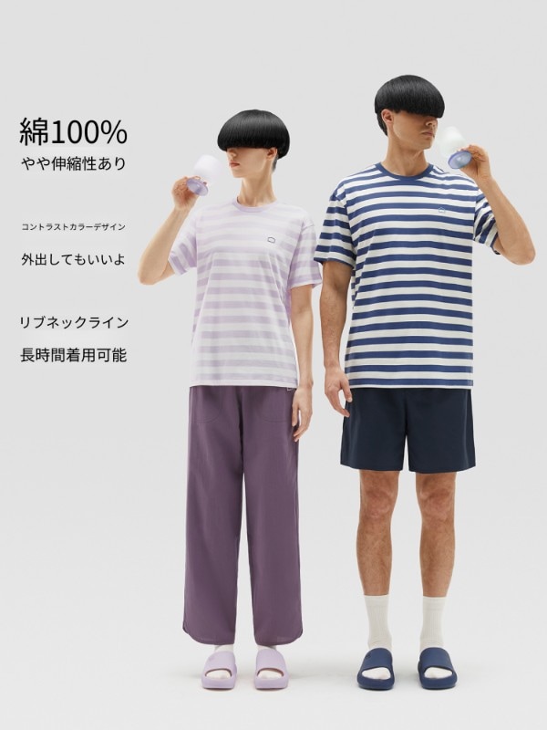 バナナインコットン305ホームメンズとレディースホーム服セット純綿パジャマ2025新しい半袖と長袖の秋
