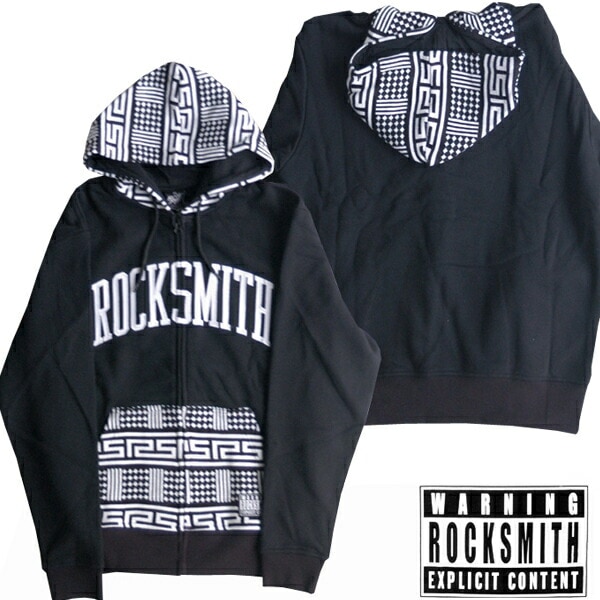 ROCK SMITH ロックスミス メンズ パーカー ブラック MONOGRAM HOODY フーディー インポート ストリート ブランド スタイル HIPHOP カジュアル ファッション スケーター 9,636円