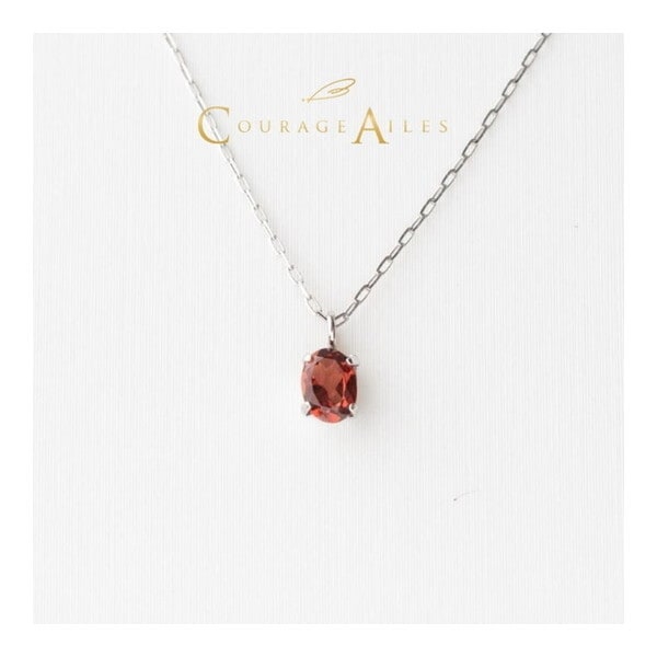 Courage Ailes PDA-2270GR ネックレス 1月誕生石 ガーネット 天然石 カラーストーン Pt900 Pt850 プラチナ ペンダント 贈り物 シンプル 4本爪 メーカー直送