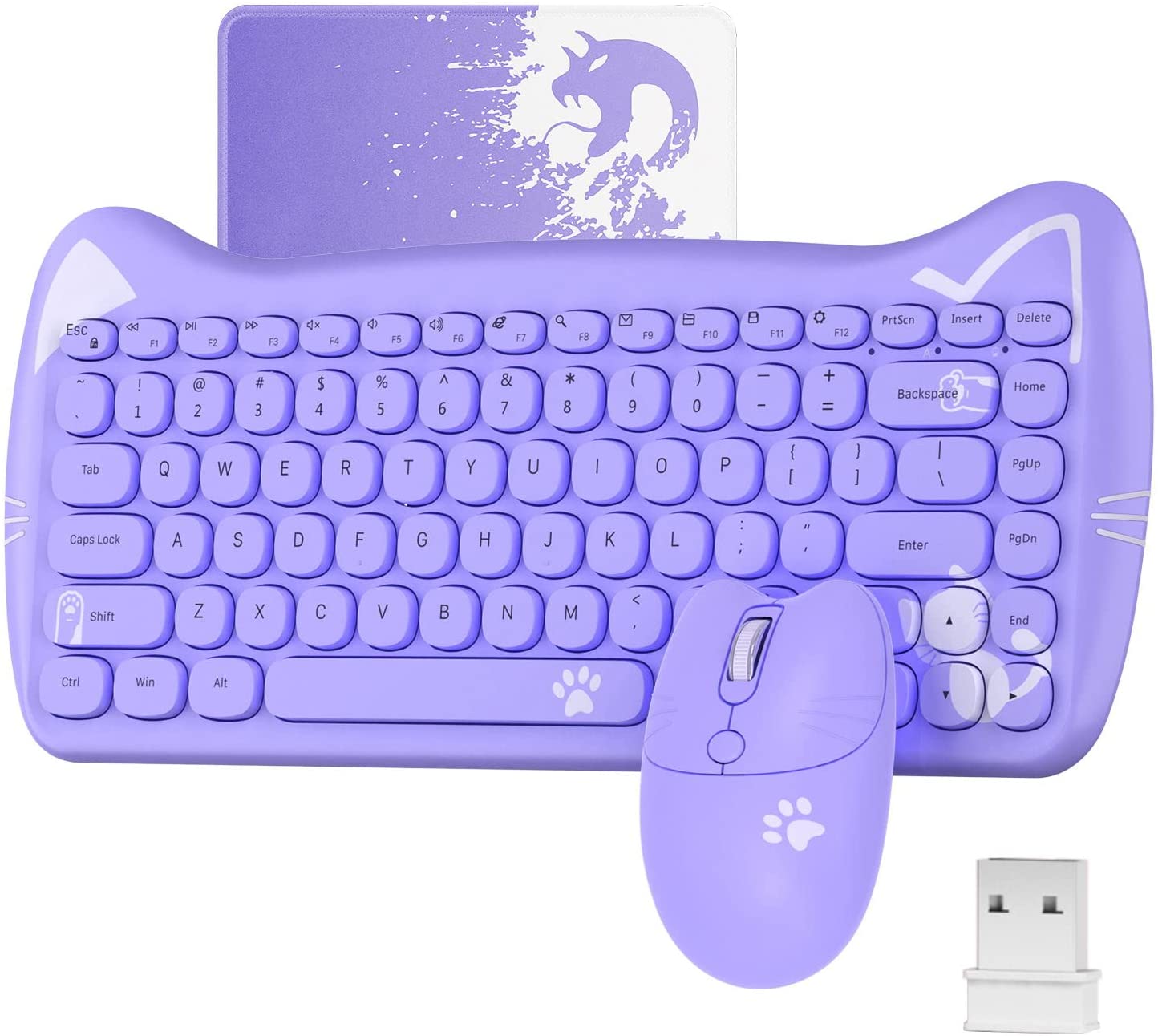 【本日限定価格】 パソコン用キーボード パープル おしゃれ 在宅勤務 タブレット/iPad/PC/デ