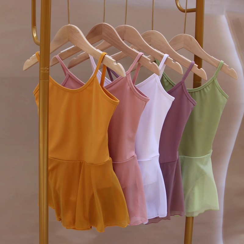 子供ダンス服女の子体操服夏サスペンダー女の子フィギュアオープン体操服幼児バレエ服
