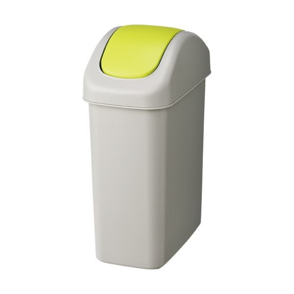 （まとめ） TANOSEE エコダストボックス スイング M 11.5L グレー／グリーン 1個 10セット