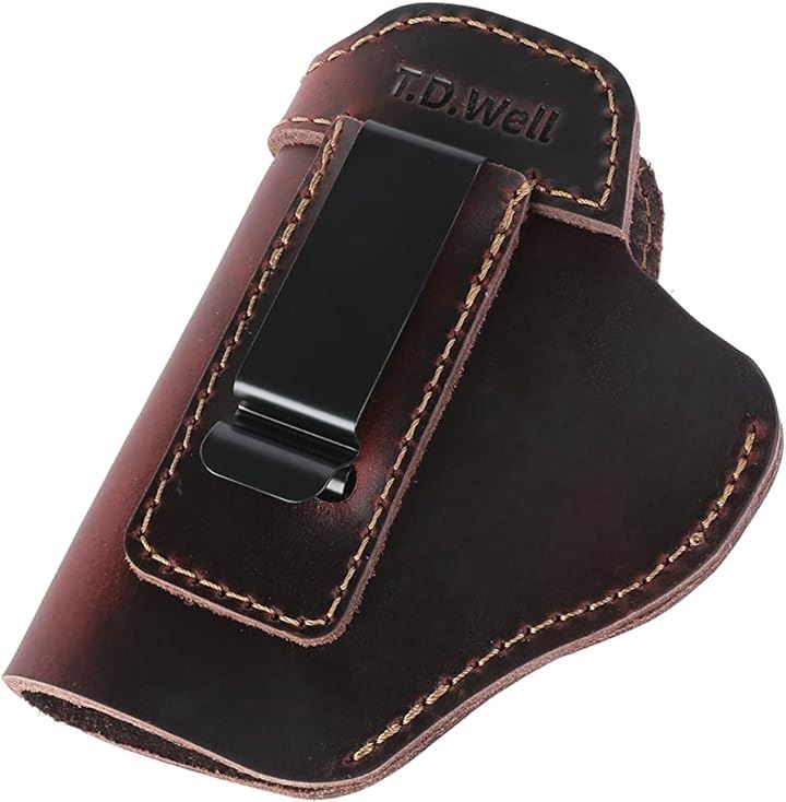 ハンドガン サバゲー 本革 タクティカルホルスター ハンドメイド レザー (左用・ブラウン, ワンサイズ)