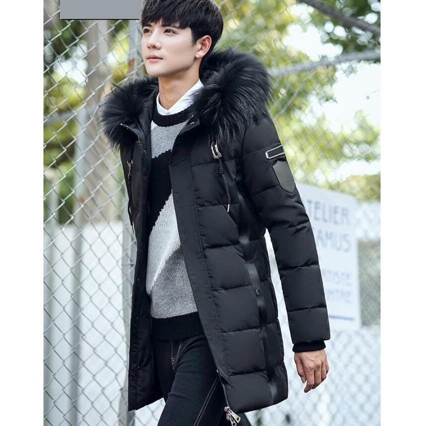 人気 4色 高品質 ダウンジャケット 格好良い フェイクファーフード付き メンズ ロング丈 令和 防寒 厚手 軽量 秋冬 お洒落 中綿ジャケット スリム 冬服 コート