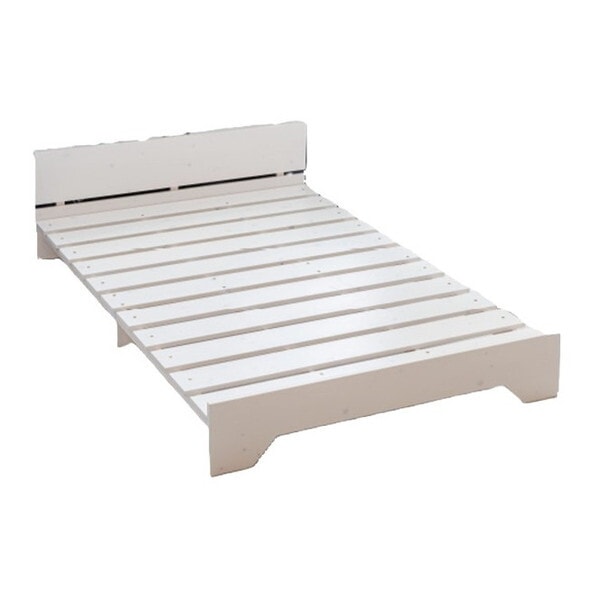 サン・ハーベスト ZLF-102 D WH 宮付き天然木ステージすのこベッド (ダブルサイズ) メーカー直送