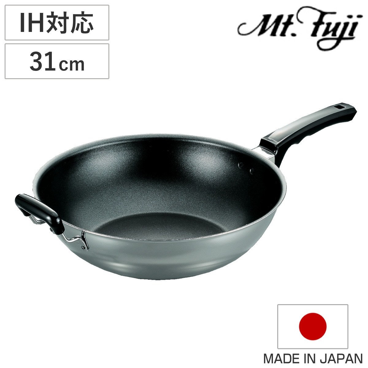 中華鍋 31cm IH対応 中華鍋DX フジノス 日本製 深型フライパン いため鍋 炒め鍋 ガス火対応 アルミ ステンレス ふっ素加工 フッ素加工 31センチ 国産 3層構造