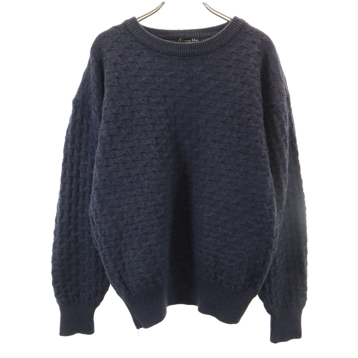 Christian Dior MONSIEUR クリスチャンディオール ムッシュ 90s オールド 長袖 セーター M ネイビー ニット メンズ 古着