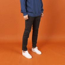 WDK890F アンバランス フロントポケット スパン スリム バギーパンツ