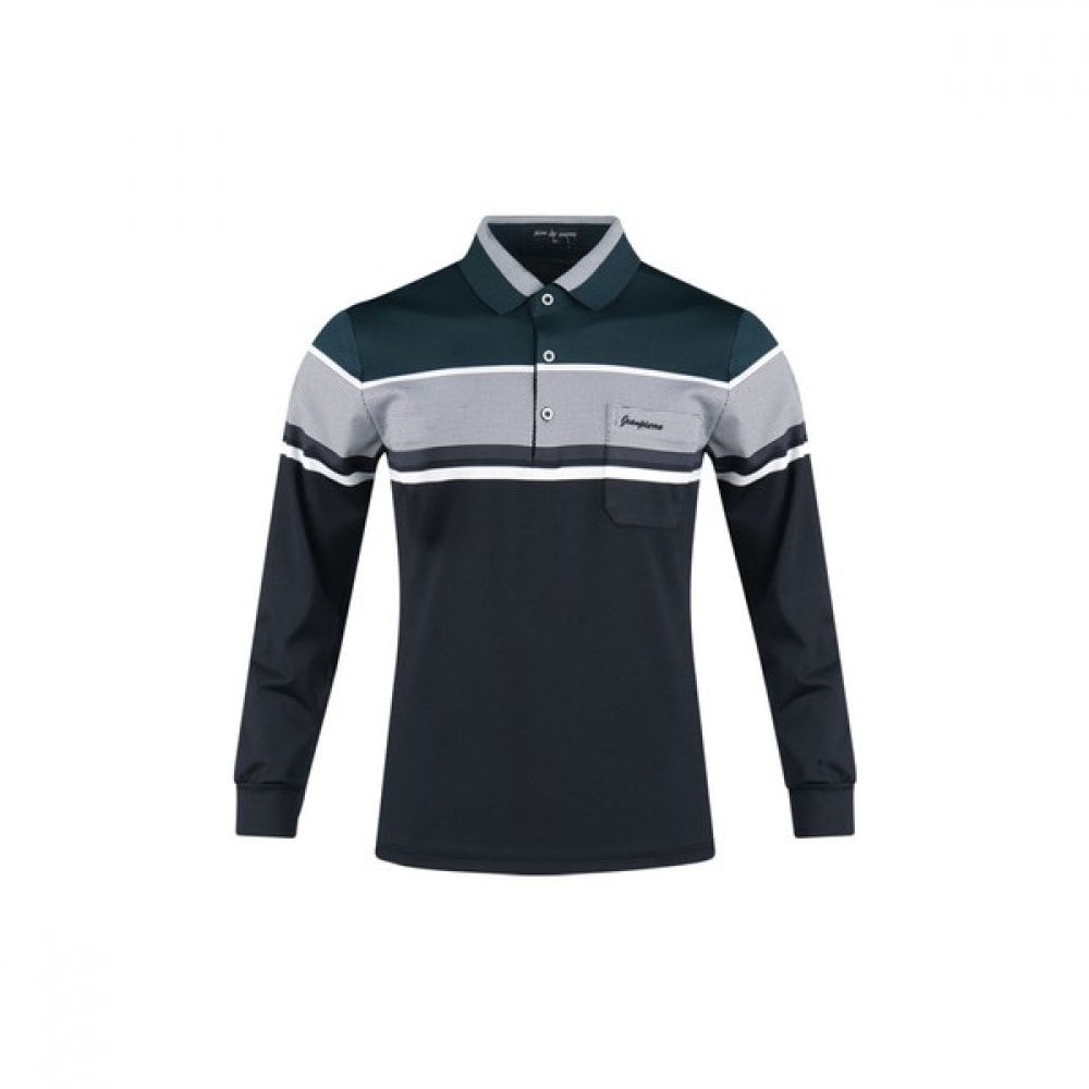 (ラックスゴルフ) ラックスゴルフジャンピエルメンズパターンブロックヨーコカラー長袖ゴルフシャツ JP4A415