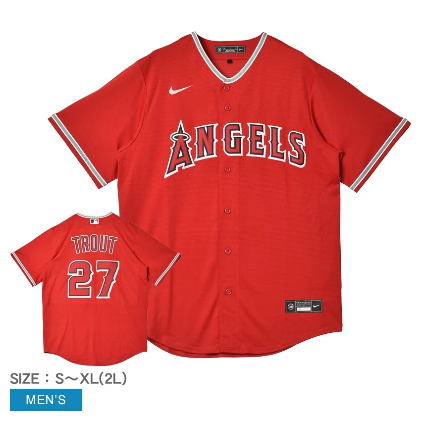 Official Replica Jersey T770-ANS3-AN7-T27 メンズ マイクトラウト ロサンゼルスエンゼルス MLB メジャーリーグ ベースボールシャツ ユニフォーム