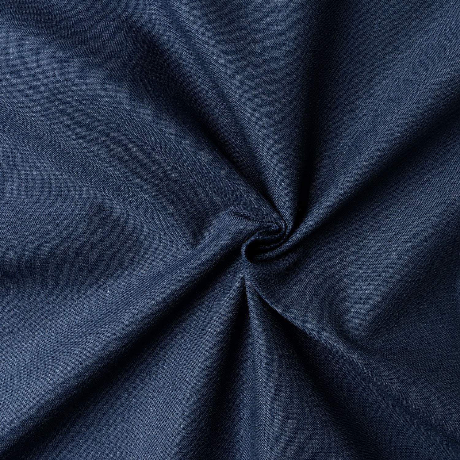 日本紐釦貿易(Nippon Chuko) エイティスクエア 無地 生地 綿100% シャーティング コン ネイビー系 巾約108cm×10m切売カット KD4630-120-10M