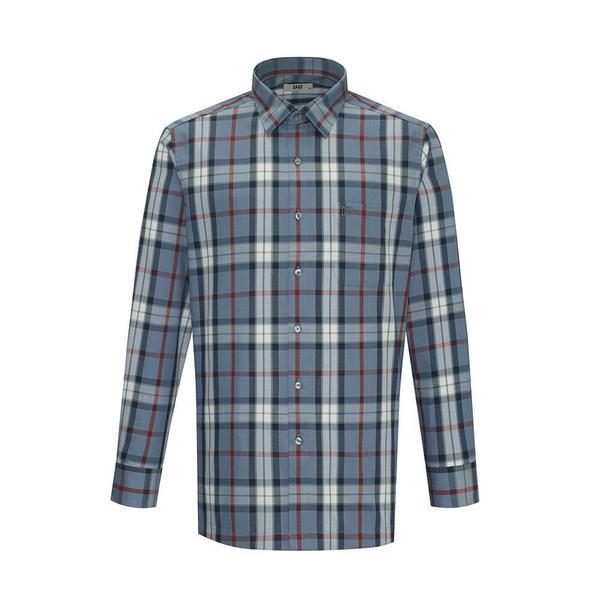 綿混紡ミディアムチェックカジュアル長袖シャツ__DKA2SHCL421N1