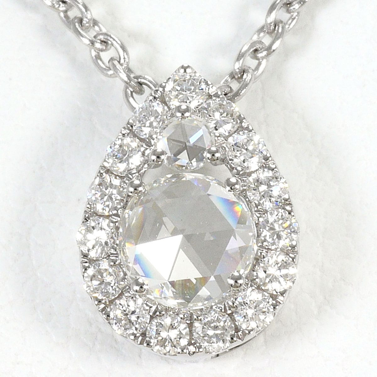 K18 18金 WG ホワイトゴールド ネックレス ダイヤモンド 0.37ct 鑑定書 総重量約3.0g 約45cm ジュエリー 中古