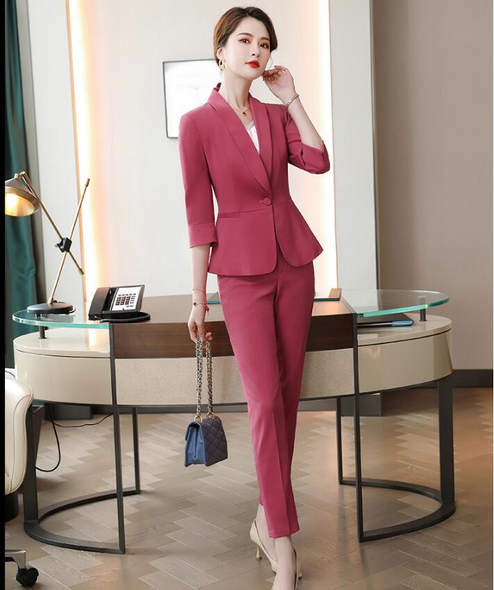 韓国風 レディース ビジネス スーツ フォーマル 通勤 OL オフィス 着痩せ 30代40代 ママ 春秋 セレモニースーツ ショート丈コート テーラードジャケット+パンツ/スカート 細身 シルエット