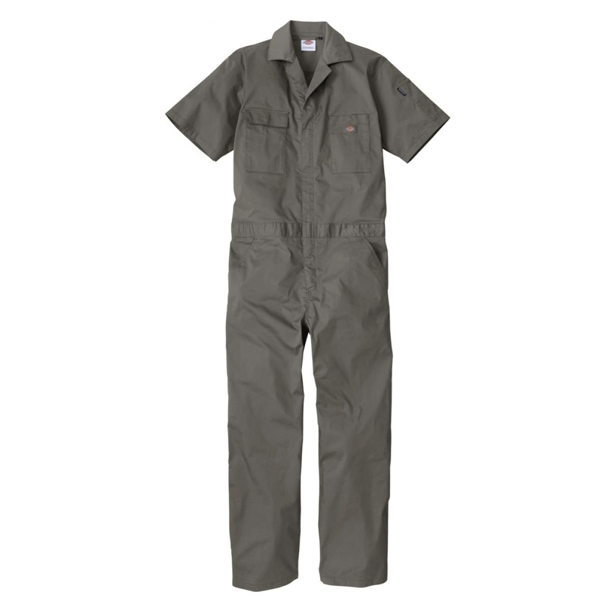 Dickies ディッキーズ ライトT/Cストレッチ 半袖ツナギ アーミー M D-6702 つなぎ 接触冷感 夏 コーコス 作業着 作業服