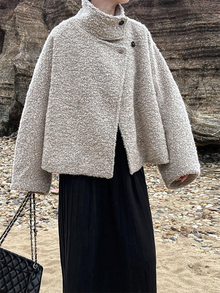 スタンドカラー ボア ジャケット 中綿 キルティング アウター 防寒 保温 ジャケット レディース 冬 ボアコート コート ファー 大人 ミドル丈 厚手 カジュアル 秋冬 長袖 羽織り あったか ゆっ