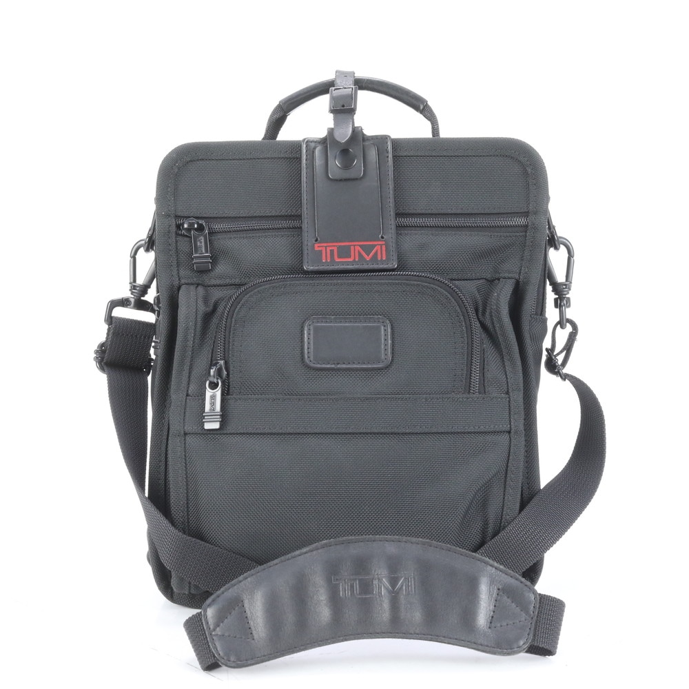 美品 トレーサータグ付 213D3 レザー×ナイロン 2WAY ショルダーバッグ 斜め掛け メッセンジャー ビジネス 通勤 トート ブラック 黒 メンズ RCE CQ34-6 中古