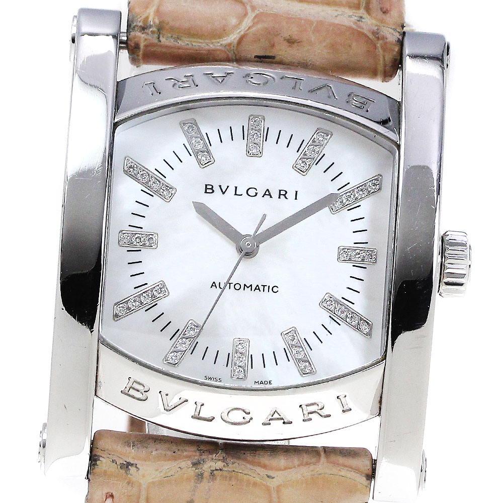 ブルガリ BVLGARI AA44S アショーマ デイト ダイヤインデックス 自動巻き メンズ _866879【中古】