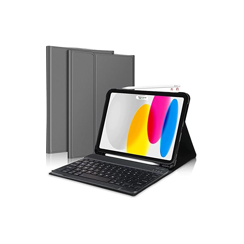 【2024年昇級版】iPad 第10世代 キーボードケース 2022 10.9インチ Bluetoothキーボード 脱着式 手帳型 オートスリープ スタンド機能 Pencil収納 全面保護 傷つけ防止