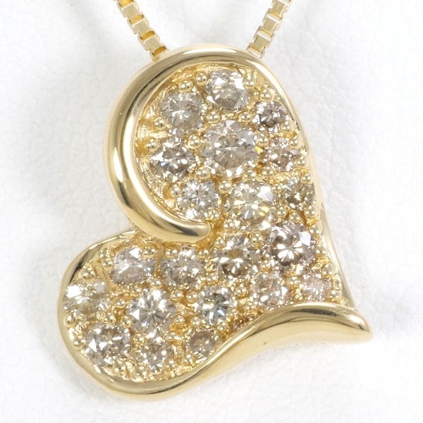 K18 18金 YG イエローゴールド ネックレス ブラウンダイヤ 0.50 ジュエリー 中古