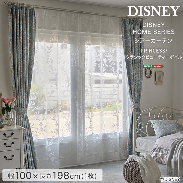 DISNEY/ディズニー　シアーカーテン　100×198cm×1枚【PRINCESS/Classic beauty voile　プリンセス/クラッシックビューティーボイル】