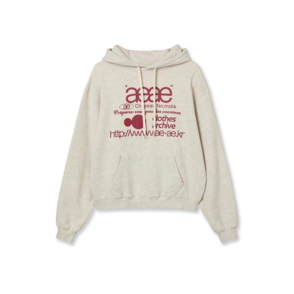 AEAE WEB LOGO LOOSED HOODIE OATMEAL A233UHD01OM