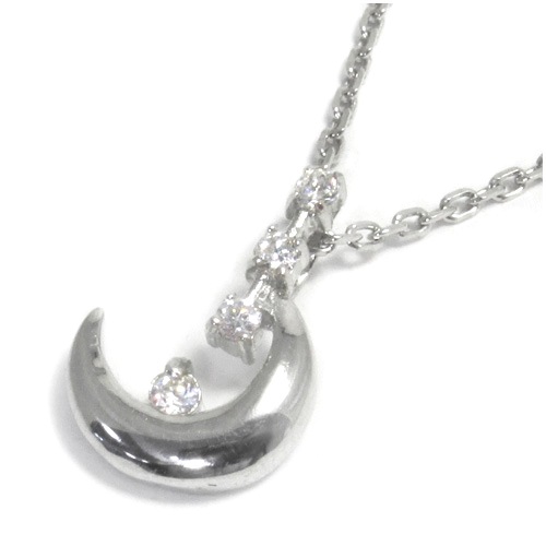 11月誕生石 天然石 トパーズと三日月のシルバーネックレス SILVER925