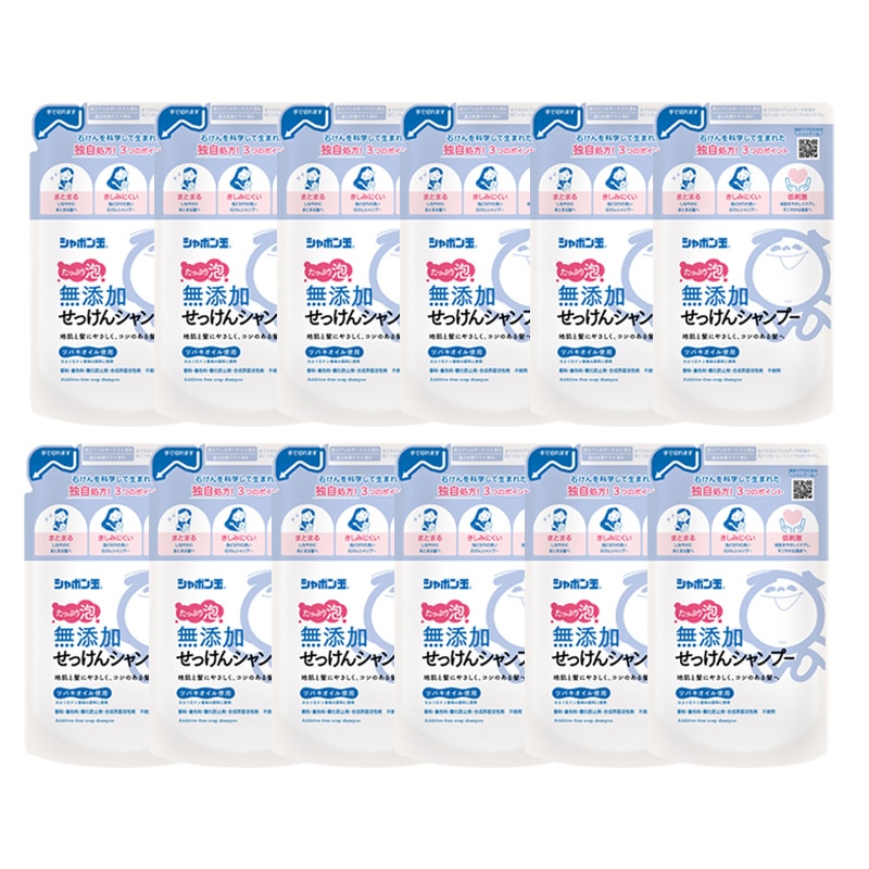 シャボン玉 無添加せっけんシャンプー泡タイプ 詰替420ml 12袋セット 低刺激石鹸 シャボン玉石けん株式会社