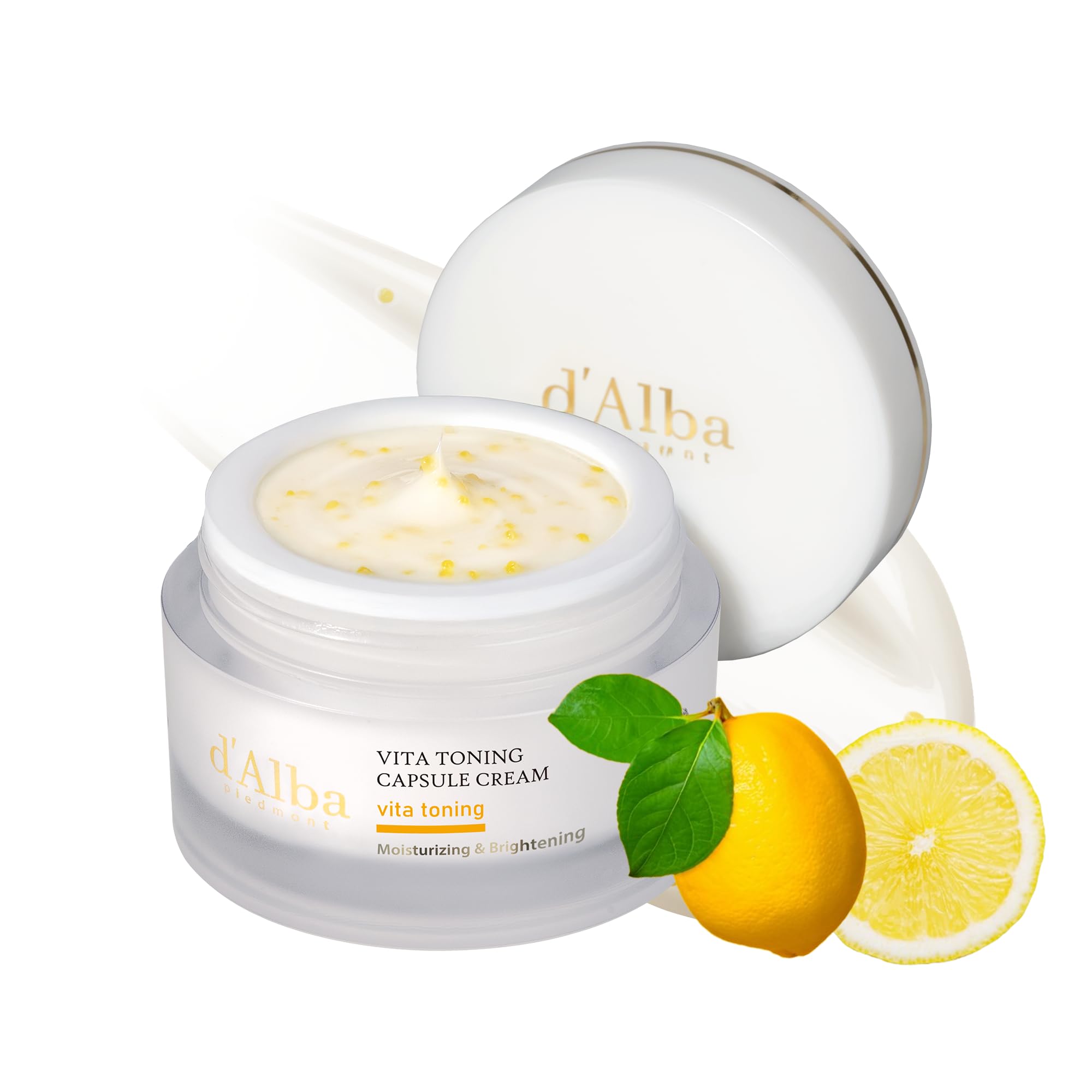 ダルバ(dAlba) ビタトーニングカプセルクリーム 55g - 美白 くすみ しみ 小じわ 透明感 ツヤ 弾力 保湿 ビタミンC ナイアシンアミド グルタチオン 3種のヒアルロン酸 べたつかない 潤