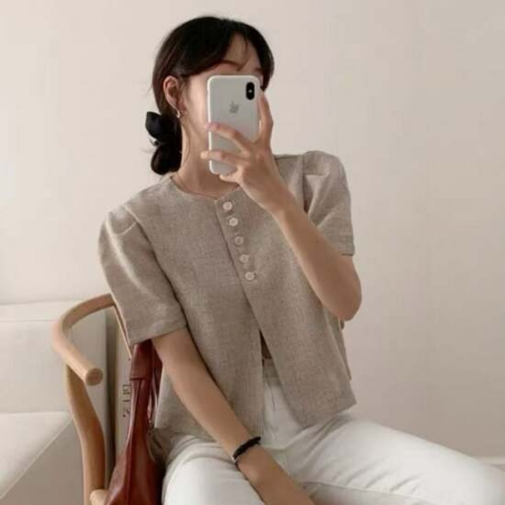 ショップアン 女性 シルエットカバー ゲストルック リネン 半袖 ジャケット WON-WJP-WFI9ER1