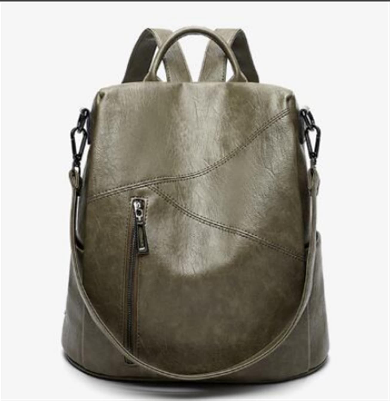 バッグ 鞄 リュックサック 多収納 軽量 防水 スクエア型 四角 ファスナー ポケット 合皮 PU フェイクレザー 大人可愛い きれいめ シンプル カジュアル 上品 おしゃれ お洒落 かっこいい