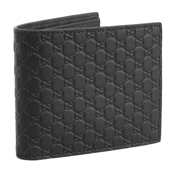 グッチ 財布 メンズ 二つ折り財布 アウトレット マイクログッチシマレザー ブラック O MWL 260987BMJ1N1000 GUCCI