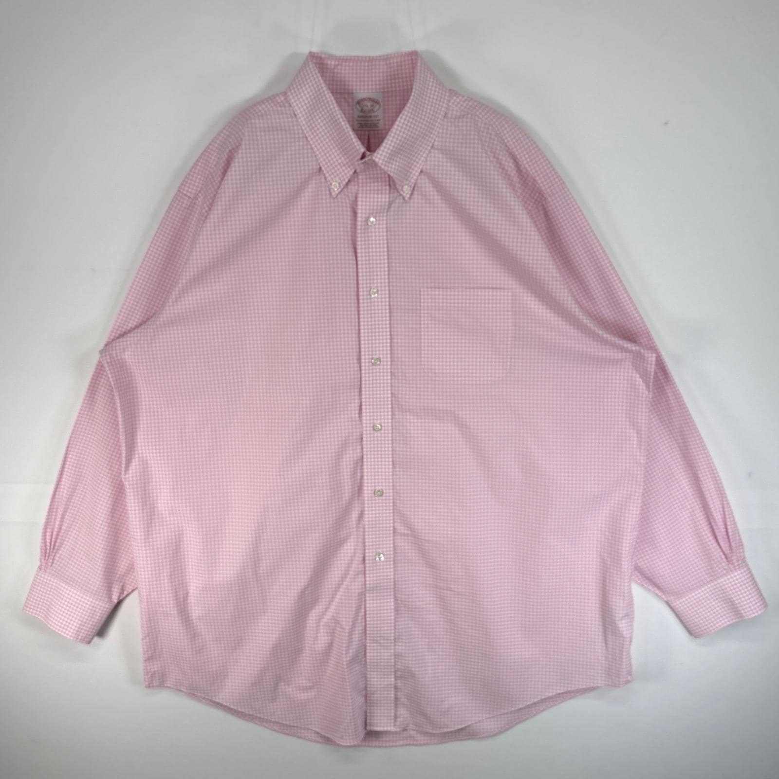古着 90s/90年代 長袖シャツ ギンガム ボタンダウン 胸ポケ 2XL ピンク チェック メンズ 5,500円
