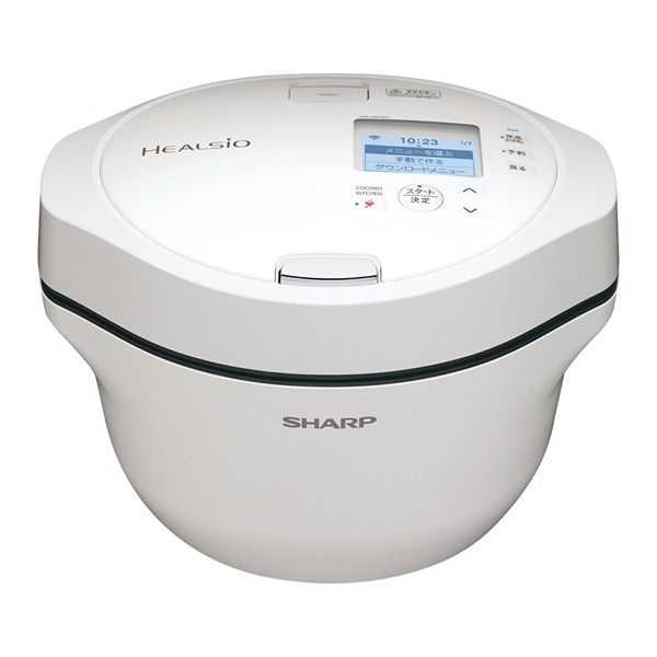 電気無水鍋 1.6L ヘルシオ ホットクック 水なし自動調理鍋 無線LAN対応 ホワイト系