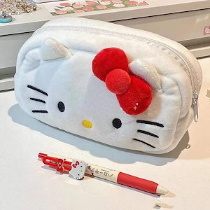 かわいい！！ハローキティハローキティぬいぐるみペンケースinsかわいい大容量学生文具袋小銭入れポーチ
