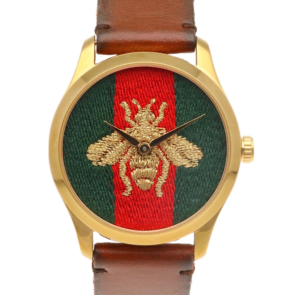 グッチ Gタイムレス ビー 腕時計 ステンレススチール 126.4 クオーツ 1年保証 GUCCI 中古