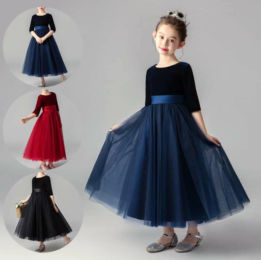 子供ドレス キッズ用 ドレス ロングドレス ワンピース 半袖 フォーマルドレス パーティードレス 子供 リボン 結婚式 フラワーガール 発表会 演奏会 子どもドレス キッズドレス ベビー 女の子ドレス